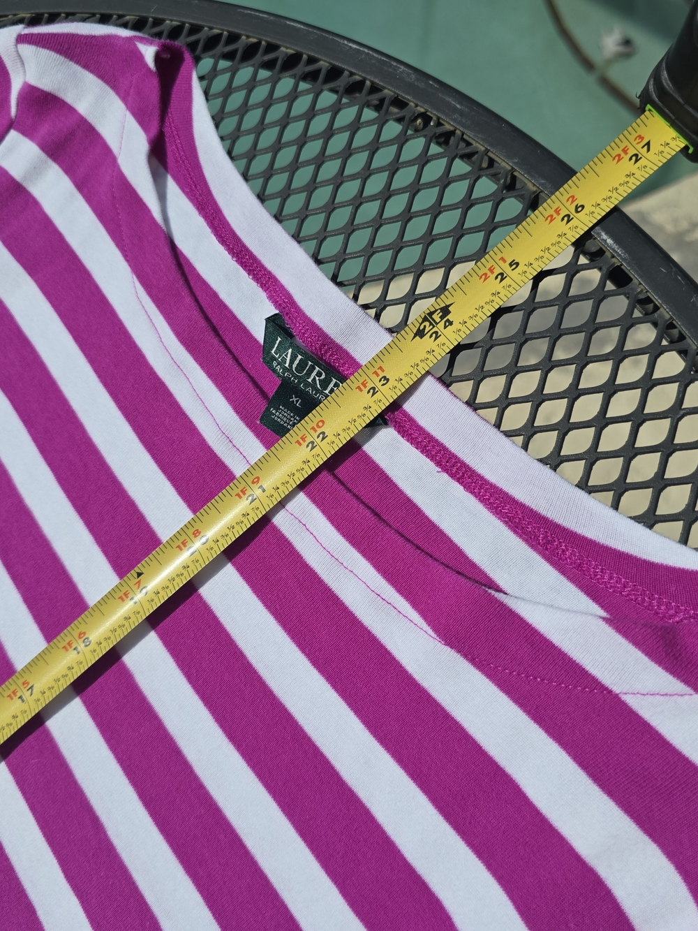 Ralph Lauren Pink and White Striped Boatneck Top - Picture 4 of 7